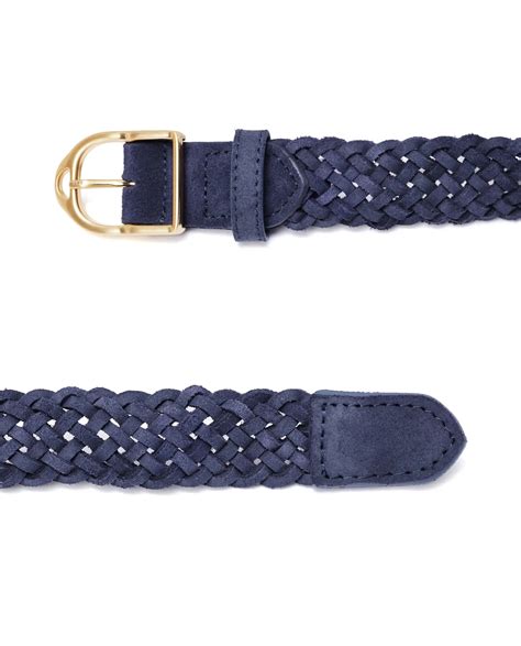 Rare Rabbit Men Aegis Navy Leather Belt