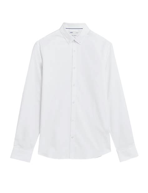 Buy Slim Fit Cotton Rich Textured Shirt at Marks & Spencer