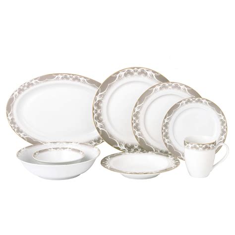 Amazon.com | Lorren Home Trends Porcelain Dinnerware Set, 20-Piece ...