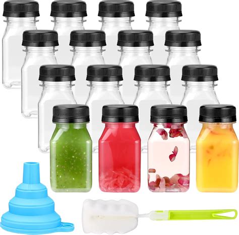 10 Pcs Juice Bottles,4oz/120ml Shot Bottles with Lids,Plastic Bottles ...