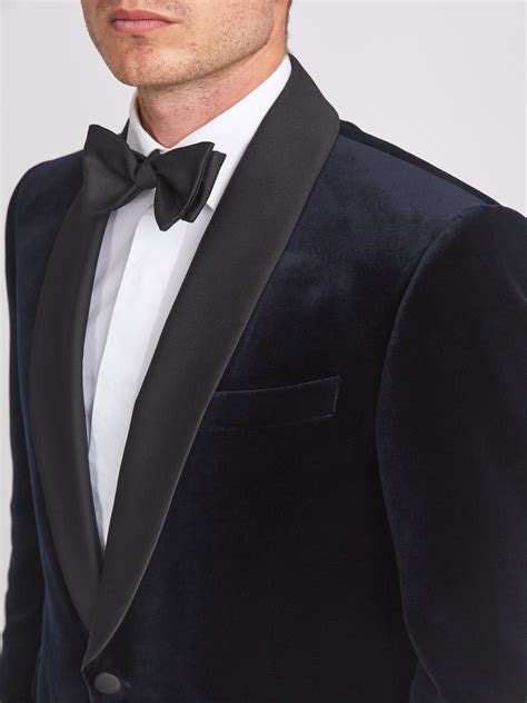 Navy Velvet Shawl Lapel Dinner Jacket – Favourbrook