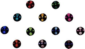 Comet Busters Black Round Velvet Bindis With Stones (5mm) (BV1387 ...