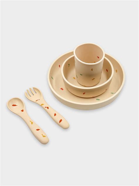 Buy MiArcus Beige Conversational Silicone Microwave Safe 5 Piece Dinner ...