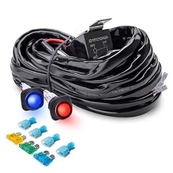 MICTUNING [Exclusive 12ft Dual Waterproof Switches Wiring Harness Kit ...