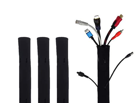 ELV DIRECT Cable Organiser Manager Cord Management System Sleeve for TV ...