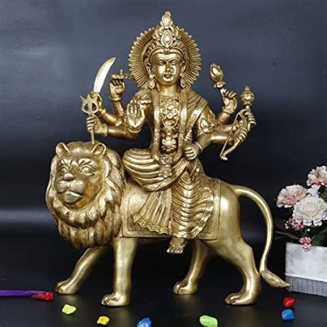 Buy UGRA Durga Statue in Brass, 15" Inch Big Large Brass Durga Idol ...