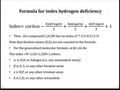 Index of hydrogen deficiency | PPTX