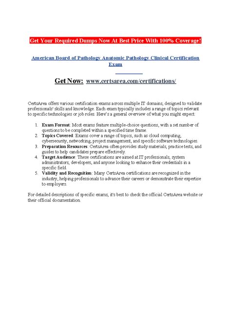 American Board of Pathology Anatomic Pathology Clinical Certification ...