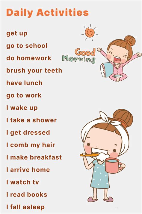 Image result for English Daily Routine Example