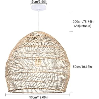 WalmHomie Rattan Woven Pendant Light,Hand Woven | Ubuy India