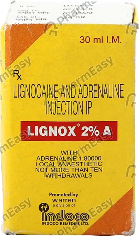 Buy Lignox 2% A Vial Of 30ml Solution For Injection Online & Save Up to ...