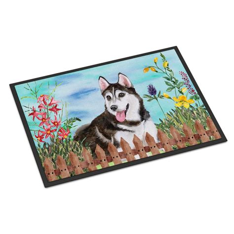 Carolines Treasures CK1274JMAT Siberian Husky 2 Spring Door Mat Indoor ...