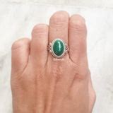Malachite Silver Swirl Ring – SILBERUH