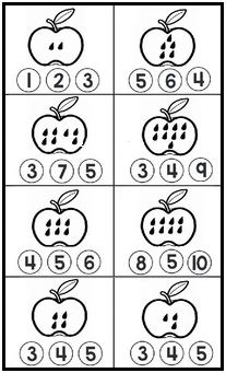 Apple Seed Counting Worksheet | Olympiad tester