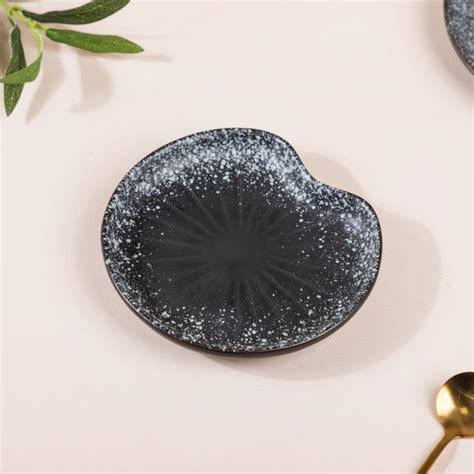 Galaxy Stone Pottery Dessert Small Plate Black Online - Premium Small ...