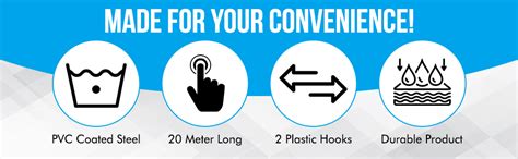 DROPWARE 20 Meter PVC Coated Steel Anti-Rust Wire Rope for Drying ...