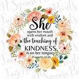 Proverbs 31:26 Floral Wreath Png File for Sublimation/christian Mother ...
