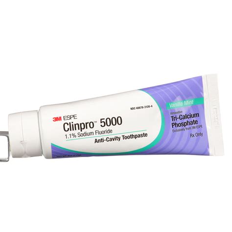 3M™ Clinpro™ 5000 1.1% Sodium Fluoride Anti-Cavity Toothpaste, 12115,Vanilla Mint, 4 oz Tube