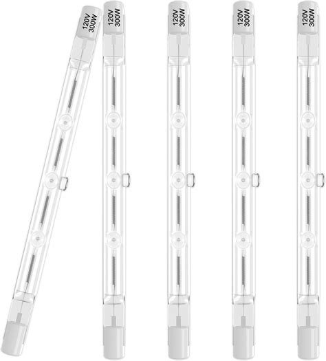 R7S Bulbs,5 Pack Halogen Bulbs R7S 118mm T3 300W 120V,4500lm J-Type ...