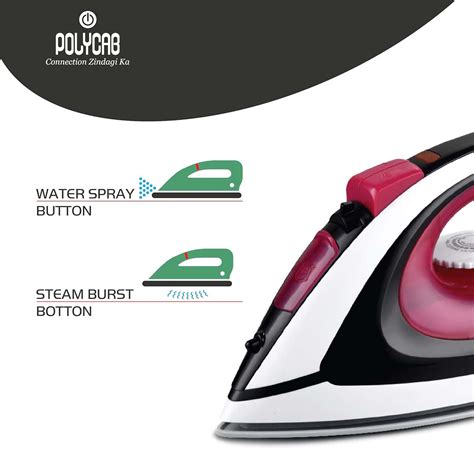 Polycab Stunner Si-02 with Steamer & Non-Stick Coating Iron - 1600W ...