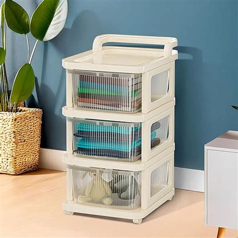 Kuber Industries 3 Layer Plastic Modular Storage Drawer Organizer with ...