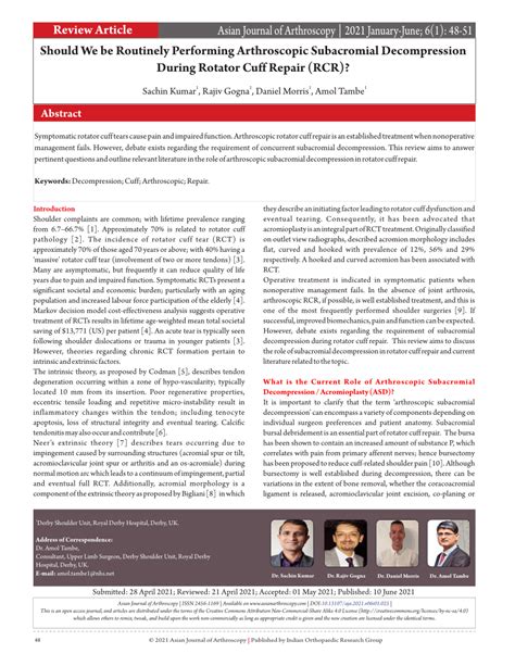 Image result for Subacromial Decompression Rotator Cuff Repair