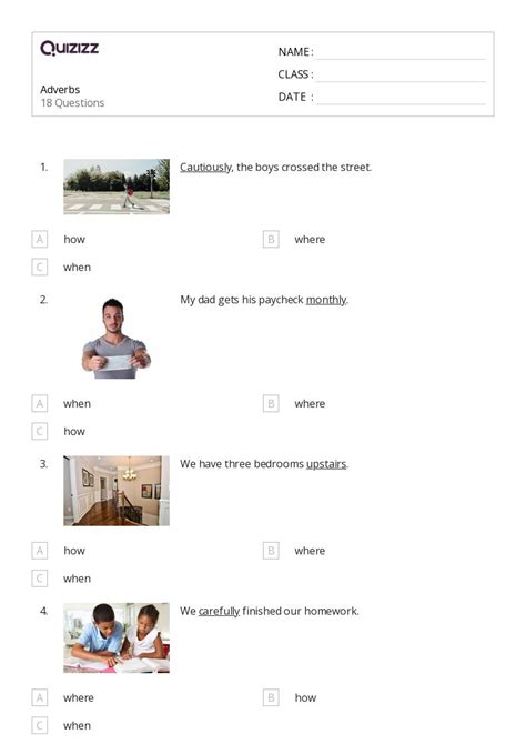 50+ Adverbs worksheets for 2nd Class on Quizizz | Free & Printable