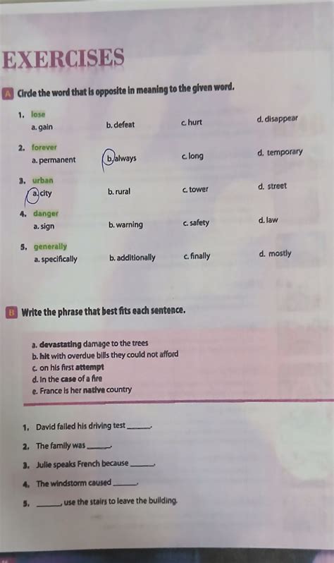 A Circle the word that is opposite in | StudyX