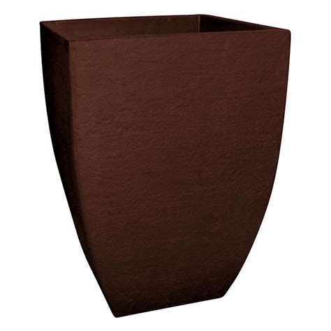 Japi Burgundy Round Square Modern Outdoor Planter, Large