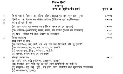 UP Board Class 10 Hindi A and Hindi B Syllabus 2025-26: Download PDF ...