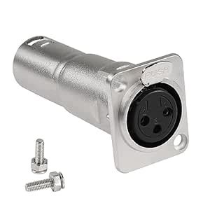 QIANRENON XLR Female to Male Panel Mount Microphone Connector, 3 Pin ...