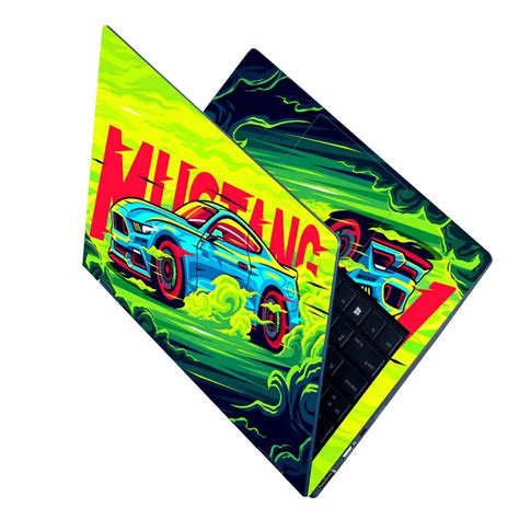 Laptop Skin - Ford Mustang Neon Green | Ultra HD Print | Scratch Resis ...
