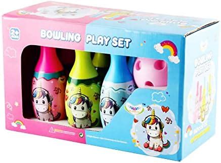 JAPSI Unicorn Print Bowling Set For Kids | Bright Colors Balls ...