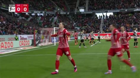 Michael Gregoritsch goal 13th minute SC Freiburg 1-0 FC Augsburg - ESPN ...