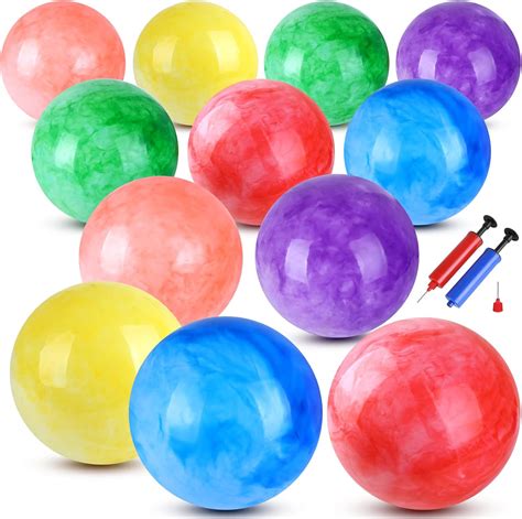 Buy ZHANGBY 12 Pcs 9 Inch Inflatable Balls for Kids & 2 Hand Pump ...