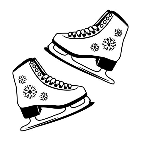 Ice Skates Outline Drawing at Anthony Barajas blog