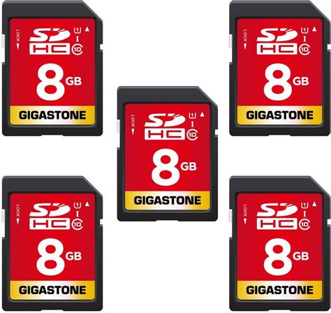 Gigastone 8GB SD Card 5 Pack, UHS-I U1 Class 10 SDHC Memory Card Full ...