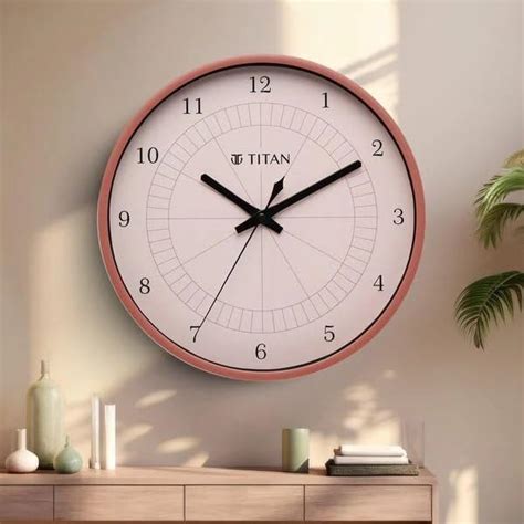 Buy Titan Classic Quartz Analog Pink Dial Wall Clock Online at Low ...