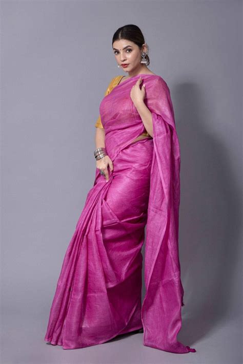 Buy Pure Linen Saree Online | Indidha Saree
