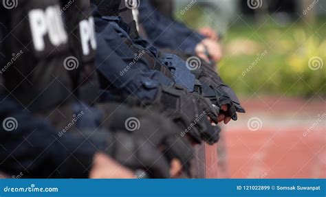 Riot Police Control the Crowd. Stock Image - Image of government ...