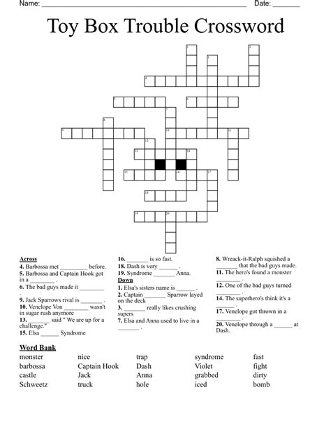 Toy Box Trouble Crossword - WordMint