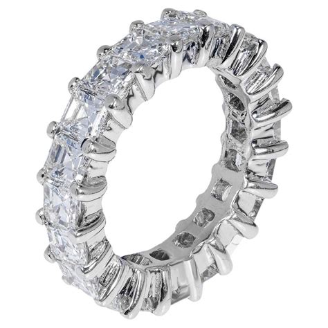 4 Carat Asscher Cut Diamond Eternity Band Certified For Sale at 1stDibs ...