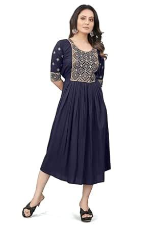 Buy Rayon Embroidery Kurta for Women | Stylish Kurti for Women | Long ...