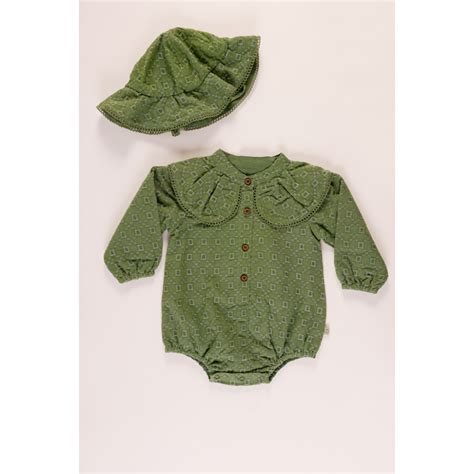 Furr Balls Peter Pan Collared Romper - Mineral Green – AllThingsBaby.com