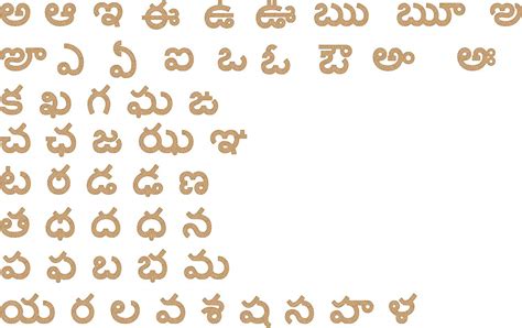 AmericanElm Plain Laser Cut Wooden Telugu Alphabet/MDF Telugu Letters ...