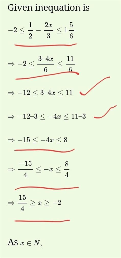 Solve the following inequation and write the solution set with ...