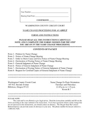 OR Circuit Court Name Change Form - Blank Fillable Template | Fill Out ...