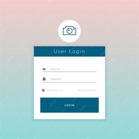 Secure application login form template with for social media access ...