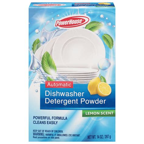 PowerHouse Dishwasher Detergent Powder, Automatic, Lemon Scent (14 oz ...