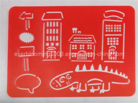 China Plástico alfabeto Stencils, Bloc de dibujo, pintura de la ...